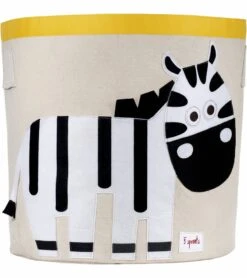 3 Sprouts Storage Bin - Zebra White & Black