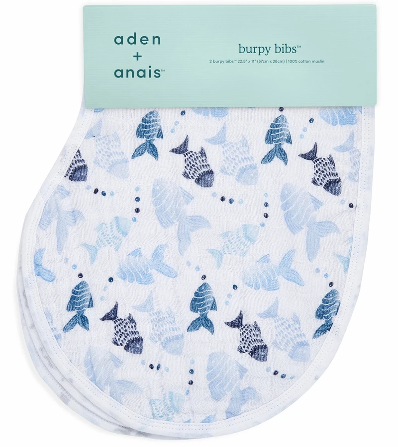 Aden + Anais Burpy Bibs, 2 Pack - Gone Fishing 5 Aden + Anais Burpy Bibs, 2 Pack - Gone Fishing - Image 3