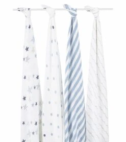 Aden + Anais Classic Swaddle Wraps, 4 Pack - Rock Star