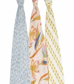 Aden + Anais Silky Soft Swaddles - 3-Pack - Marine Gardens