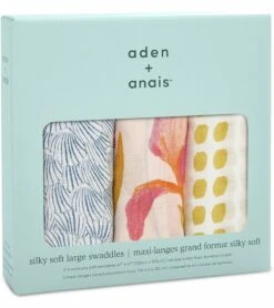 Aden + Anais Silky Soft Swaddles - 3-Pack - Marine Gardens -Little Unicorn Store aden anais silky soft swaddles 3 pack marine gardens 129