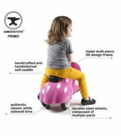 Ambosstoys PRIMO Ride On Kids Toy Classic - Pink -Little Unicorn Store ambosstoys primo ride on kids toy classic pink 172