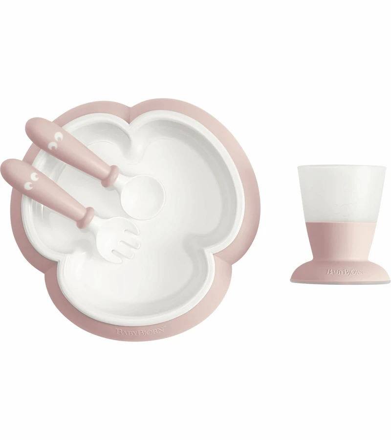 BabyBjorn Baby Feeding Set, Powder Pink 3 BabyBjorn Baby Feeding Set, Powder Pink