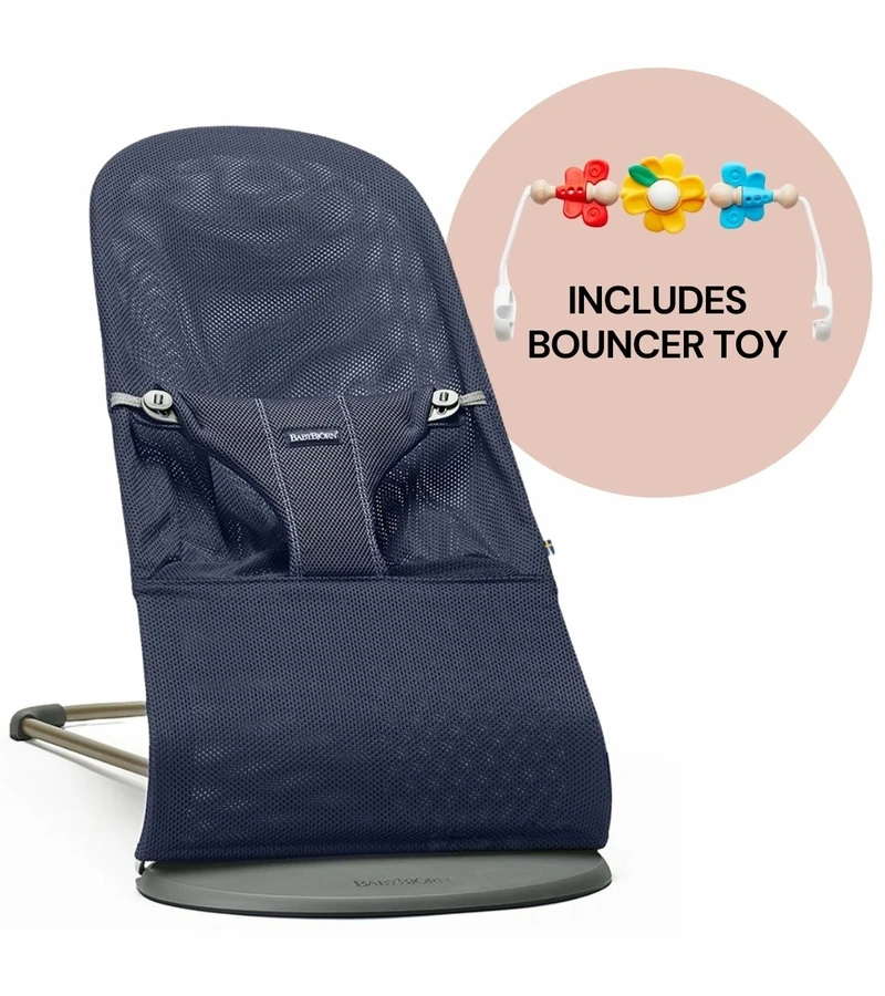 BabyBjorn Bouncer + Toy Bundle - Bliss (Mesh) Navy Blue 3 BabyBjorn Bouncer + Toy Bundle - Bliss (Mesh) Navy Blue