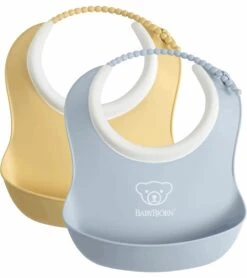 BabyBjorn Small Baby Bib, 2-Pack - Yellow/Blue