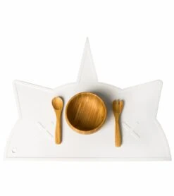 BamBamBoom Non-Slip Silicone Placemat - Unicorn-Cat White -Little Unicorn Store bambamboom non slip silicone placemat unicorn cat white 122