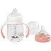 Beaba 2-in-1 Bottle To Sippy Learning Cup - Rose -Little Unicorn Store beaba 2 in 1 bottle to sippy learning cup rose 104