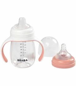 Beaba 2-in-1 Bottle To Sippy Learning Cup - Rose