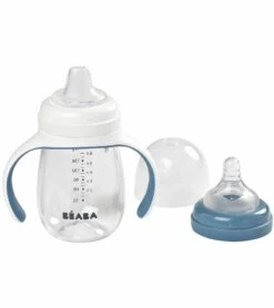 Beaba 2-in-1 Bottle To Sippy Learning Sippy Cup - Rain