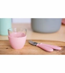 Beaba 3-Piece Glass Suction Baby Feeding Set - Eucalyptus -Little Unicorn Store beaba 3 piece glass suction baby feeding set eucalyptus 169