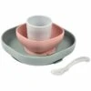 BEABA 4-Piece Silicone Dinner Set - Eucalyptus -Little Unicorn Store beaba 4 piece silicone dinner set eucalyptus 7