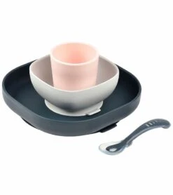 BEABA 4-Piece Silicone Dinner Set - Midnight
