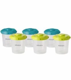 Beaba Clip Containers 7oz, Set Of 6 - Peacock