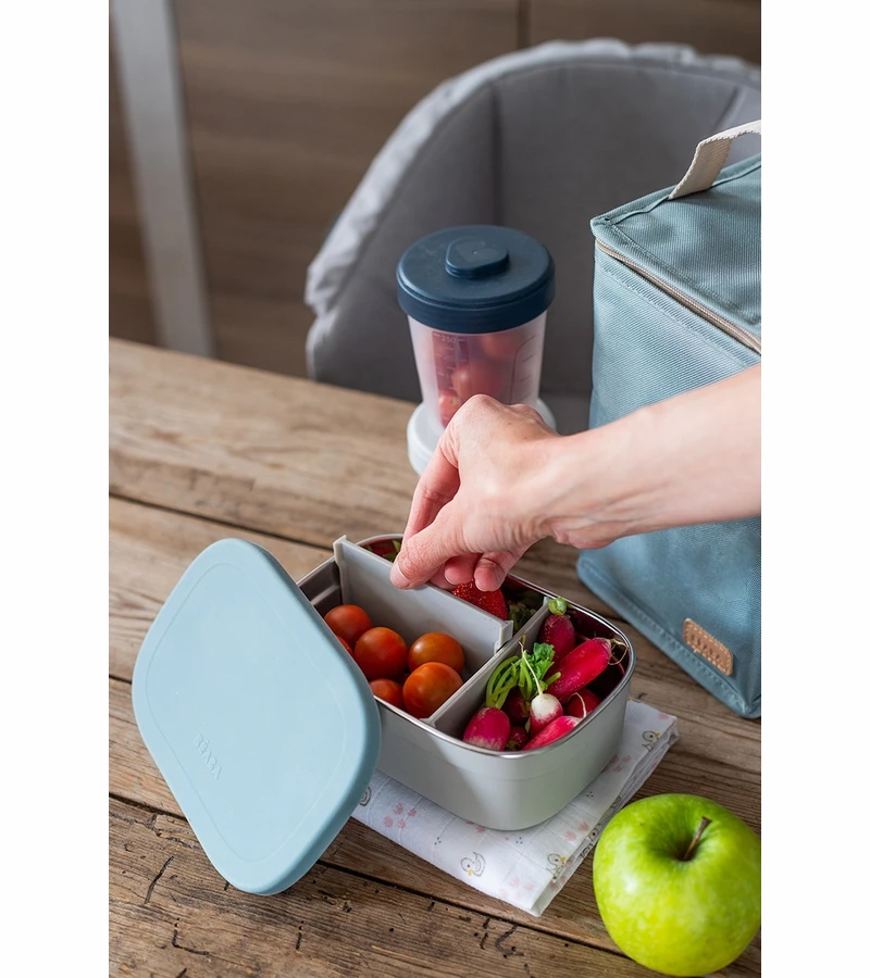 BEABA Stainless Steel Lunch Box - Rain 6 BEABA Stainless Steel Lunch Box - Rain - Image 4