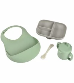 BEABA The Essentials Silicone Meal Set - Grey / Sage