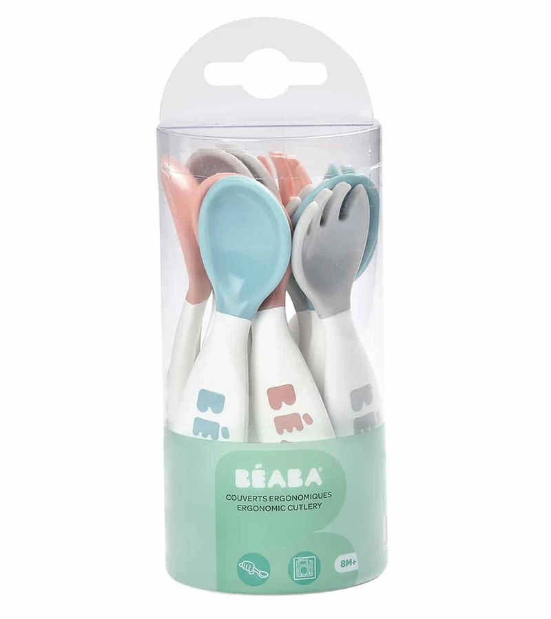 BEABA Toddler Self Feeding Cutlery, Set Of 10 - Breeze 3 BEABA Toddler Self Feeding Cutlery, Set Of 10 - Breeze