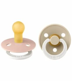 BIBS Original Colour GLOW Pacifier, 2 Pack - Blush/Vanilla - Size 2 (6+ M)