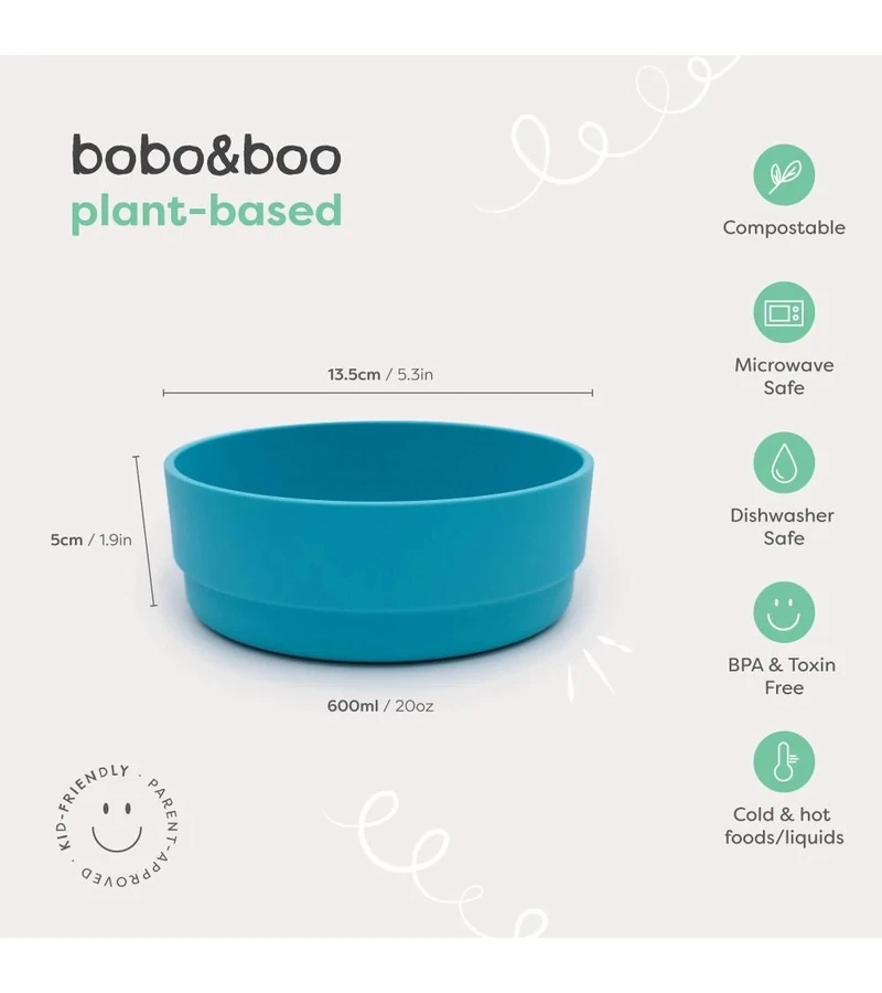 Bobo&boo Plant-based 3 Pack Of Bowls (20oz) - Lagoon 5 Bobo&boo Plant-based 3 Pack Of Bowls (20oz) - Lagoon - Image 3