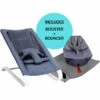 Bombol Pop-Up Booster Chair + Bamboo 3D Knit Bouncer Bundle - Denim Blue / Denim Blue -Little Unicorn Store bombol pop up booster chair bamboo 3d knit bouncer bundle denim blue denim blue 159
