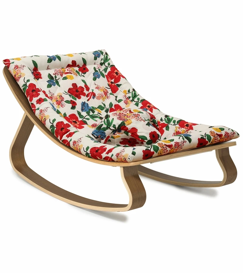 Charlie Crane LEVO Baby Rocker - Walnut / Le Petit Lucas Du Tertre Hibiscus 3 Charlie Crane LEVO Baby Rocker - Walnut / Le Petit Lucas Du Tertre Hibiscus