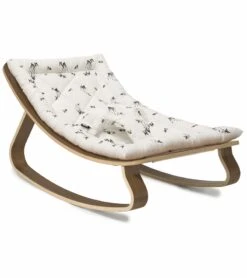 Charlie Crane LEVO Baby Rocker - Walnut / Rose In April Fawn