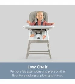 Chicco Stack Hi-Lo 6-in-1 Multi-Use High Chair - Tide -Little Unicorn Store chicco stack hi lo 6 in 1 multi use high chair tide 12