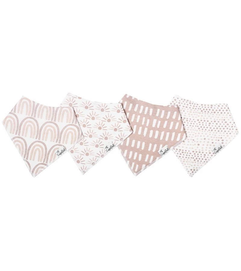 Copper Pearl Baby Bandana Bibs, 4 Pack - Bliss 3 Copper Pearl Baby Bandana Bibs, 4 Pack - Bliss
