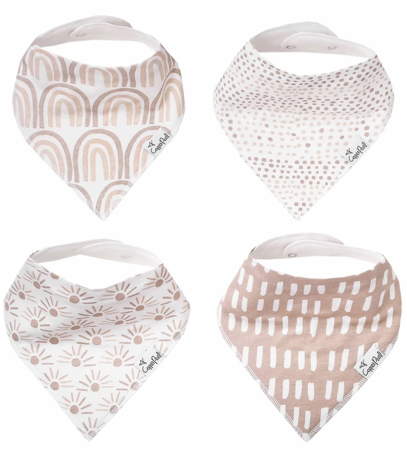 Copper Pearl Baby Bandana Bibs, 4 Pack - Bliss 4 Copper Pearl Baby Bandana Bibs, 4 Pack - Bliss - Image 2