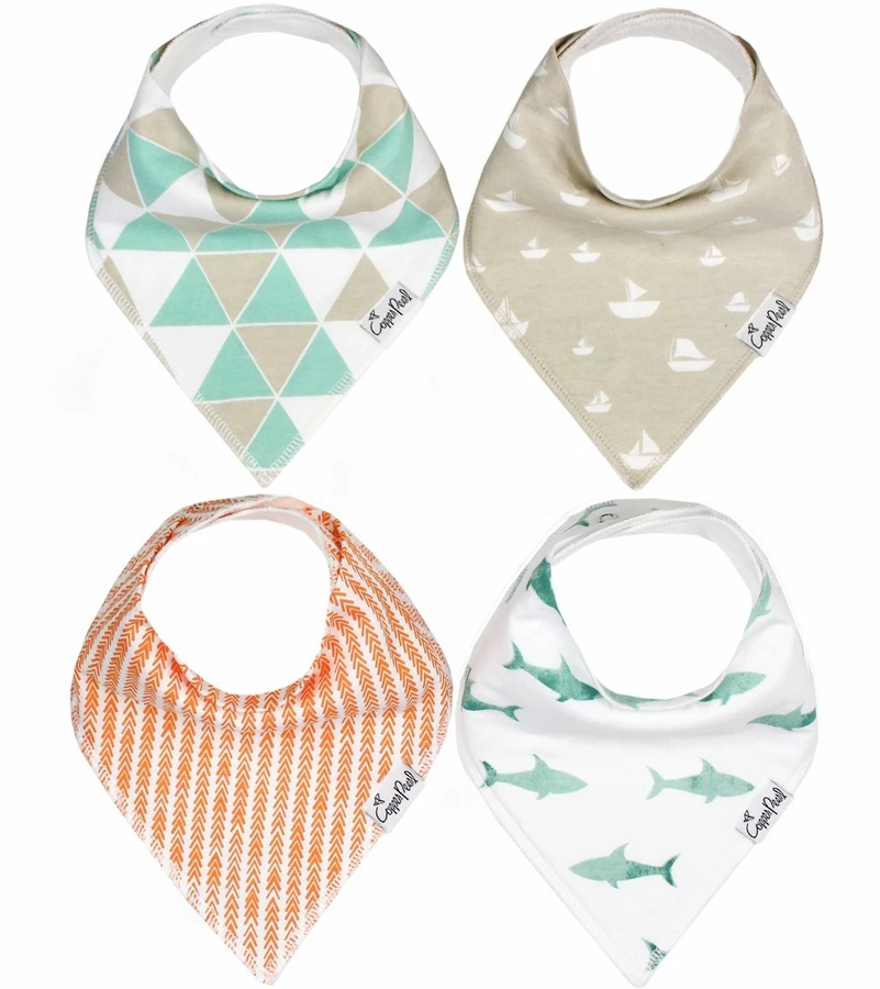 Copper Pearl Baby Bandana Bibs, 4 Pack - Pacific 4 Copper Pearl Baby Bandana Bibs, 4 Pack - Pacific - Image 2