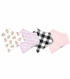 Copper Pearl Baby Bandana Bibs, 4 Pack - Rosie