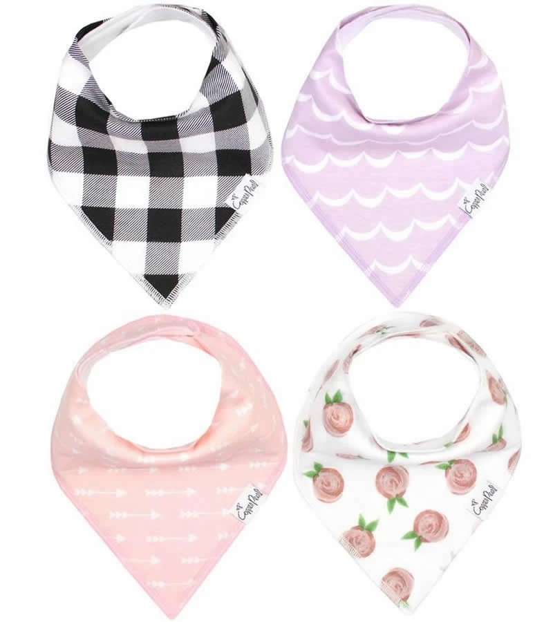 Copper Pearl Baby Bandana Bibs, 4 Pack - Rosie 7 Copper Pearl Baby Bandana Bibs, 4 Pack - Rosie - Image 5