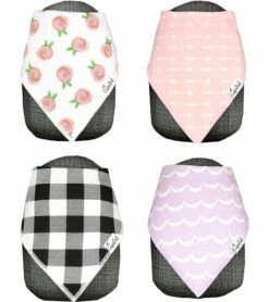 Copper Pearl Baby Bandana Bibs, 4 Pack - Rosie 14 Copper Pearl Baby Bandana Bibs, 4 Pack - Rosie -Little Unicorn Store copper pearl baby bandana bibs 4 pack rosie 252
