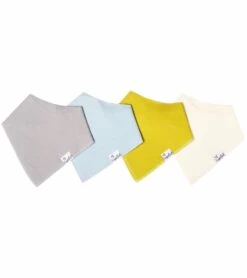 Copper Pearl Baby Bandana Bibs, 4 Pack - Stone
