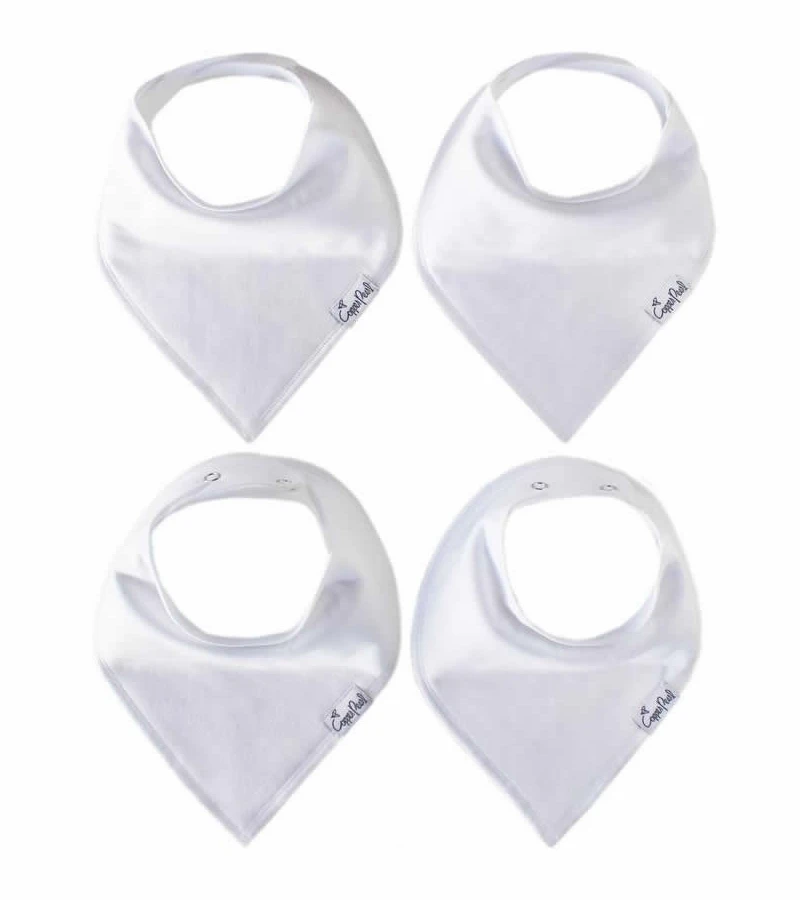 Copper Pearl Baby Bandana Bibs, 4 Pack - White 7 Copper Pearl Baby Bandana Bibs, 4 Pack - White - Image 5