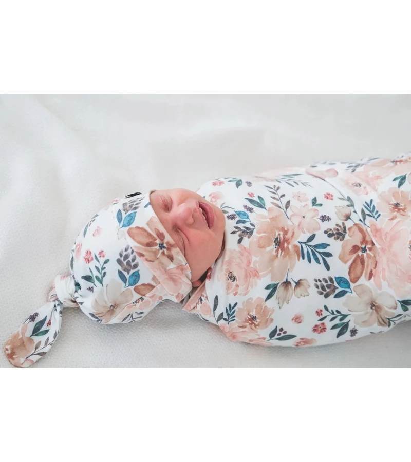 Copper Pearl Knit Swaddle Blanket - Autumn 7 Copper Pearl Knit Swaddle Blanket - Autumn - Image 5