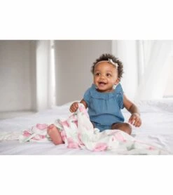 Copper Pearl Knit Swaddle Blanket - Grace -Little Unicorn Store copper pearl knit swaddle blanket grace 183