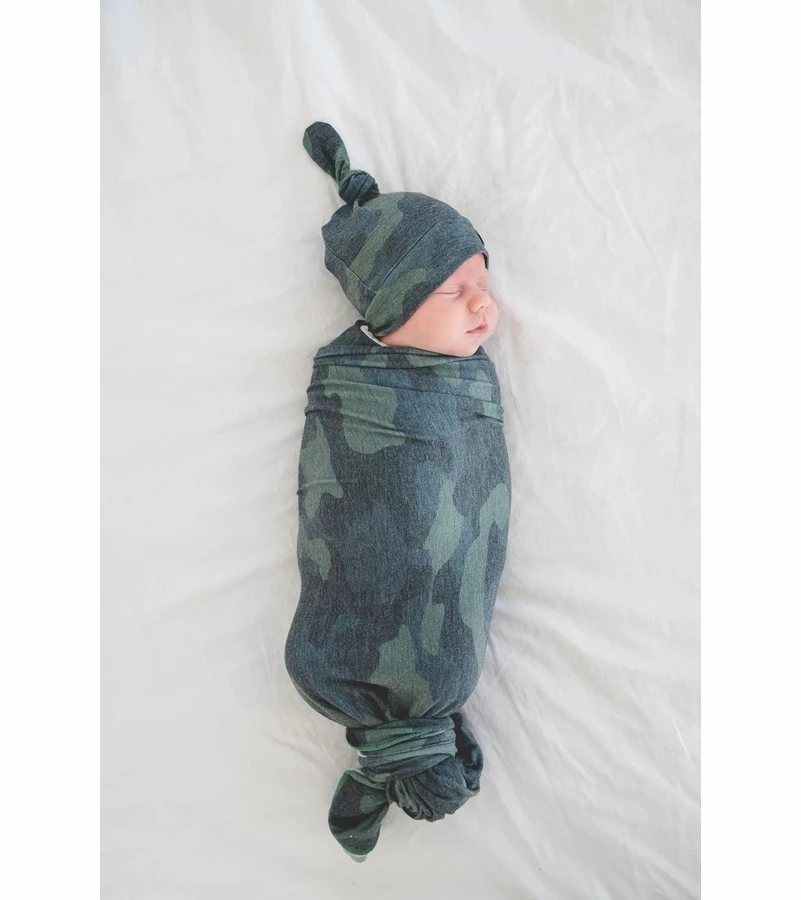 Copper Pearl Knit Swaddle Blanket - Hunter 4 Copper Pearl Knit Swaddle Blanket - Hunter - Image 2