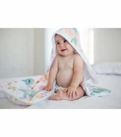 Copper Pearl Muslin Hooded Towel - Bloom -Little Unicorn Store copper pearl muslin hooded towel bloom 272