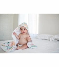 Copper Pearl Muslin Hooded Towel - Bloom -Little Unicorn Store copper pearl muslin hooded towel bloom 275