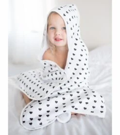 Copper Pearl Muslin Hooded Towel - Smitten -Little Unicorn Store copper pearl muslin hooded towel smitten 214