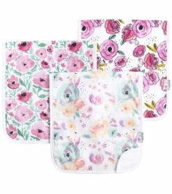 Copper Pearl Premium Burp Cloths, 3 Pack - Bloom