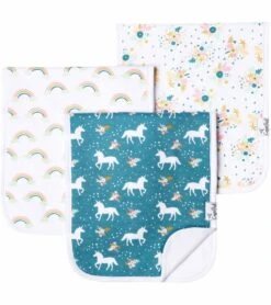 Copper Pearl Premium Burp Cloths, 3 Pack - Whimsy