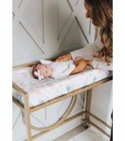Copper Pearl Premium Knit Diaper Changing Pad Cover - Bloom -Little Unicorn Store copper pearl premium knit diaper changing pad cover bloom 216