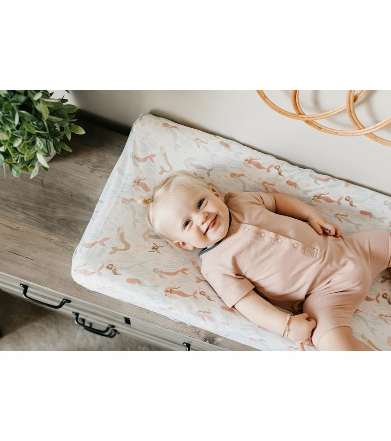 Copper Pearl Premium Knit Diaper Changing Pad Cover - Coral 4 Copper Pearl Premium Knit Diaper Changing Pad Cover - Coral - Image 2