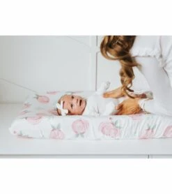 Copper Pearl Premium Knit Diaper Changing Pad Cover - Grace -Little Unicorn Store copper pearl premium knit diaper changing pad cover grace 213