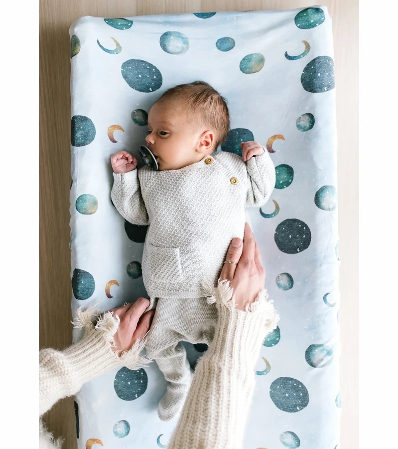 Copper Pearl Premium Knit Diaper Changing Pad Cover - Lunar 5 Copper Pearl Premium Knit Diaper Changing Pad Cover - Lunar - Image 3