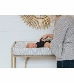 Copper Pearl Premium Knit Diaper Changing Pad Cover - Midtown -Little Unicorn Store copper pearl premium knit diaper changing pad cover midtown 237