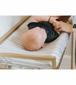 Copper Pearl Premium Knit Diaper Changing Pad Cover - Midtown -Little Unicorn Store copper pearl premium knit diaper changing pad cover midtown 238