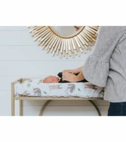 Copper Pearl Premium Knit Diaper Changing Pad Cover - Noah -Little Unicorn Store copper pearl premium knit diaper changing pad cover noah 218