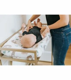 Copper Pearl Premium Knit Diaper Changing Pad Cover - Noah -Little Unicorn Store copper pearl premium knit diaper changing pad cover noah 221